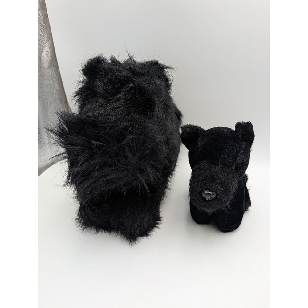 Chosun Plush Dog Black Scottish Terrier Scottie Lot of 2 Vintage 1987 Korea